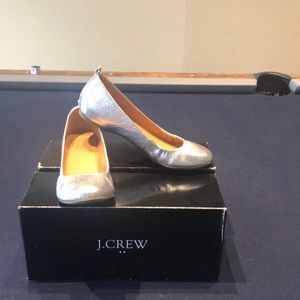 JCrew Factory silver ballet flats size 6 1/2